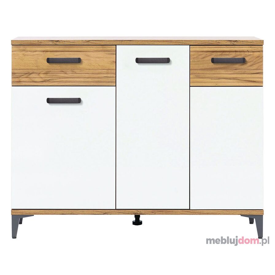 Komoda SNOBI SB3 Dąb Craft Złoty + Biel Alpejska