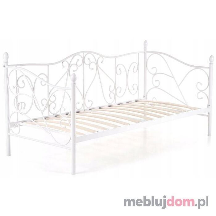 Łóżko metalowe 90x200 białe MIKE ze stelażem