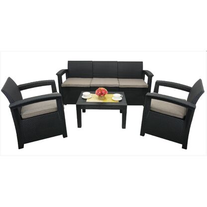 Zestaw mebli ogrodowych 4233 - stolik + sofa + 2x fotel w kolorze antracytu 