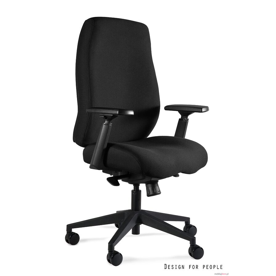 Fotel ergonomiczny ZOME Unique czarna tkanina siedzisko do pracy 24/7