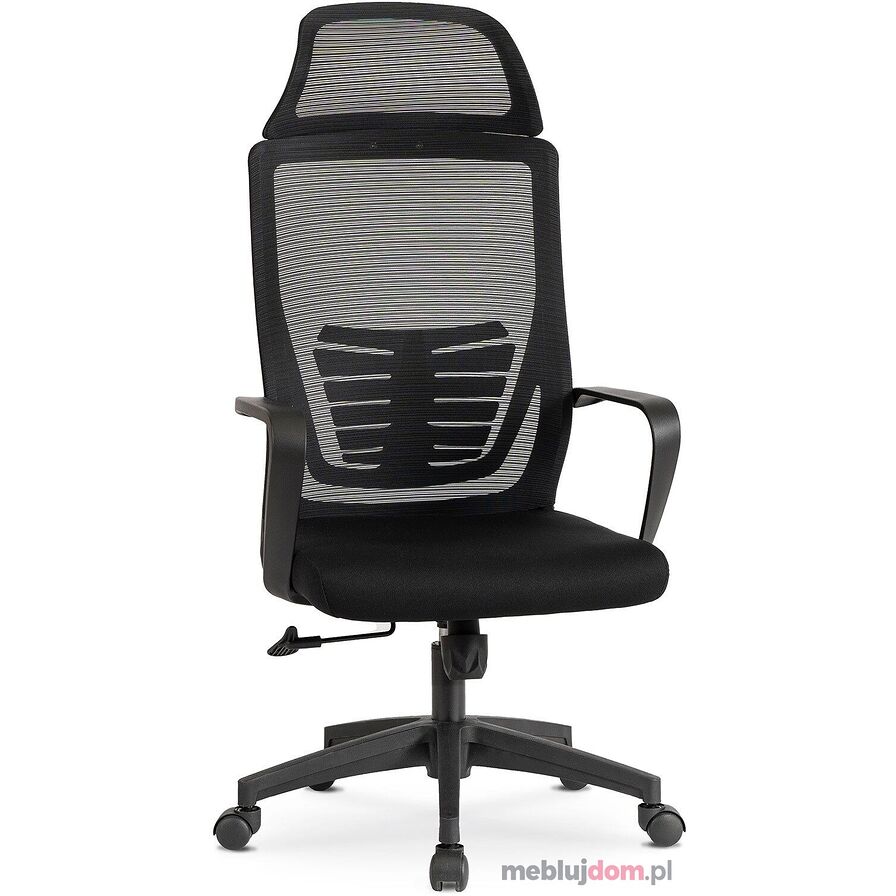 Czarny fotel ergonomiczny DESON z oparciem w tkaninie Air Mesh, mechanizm TILT