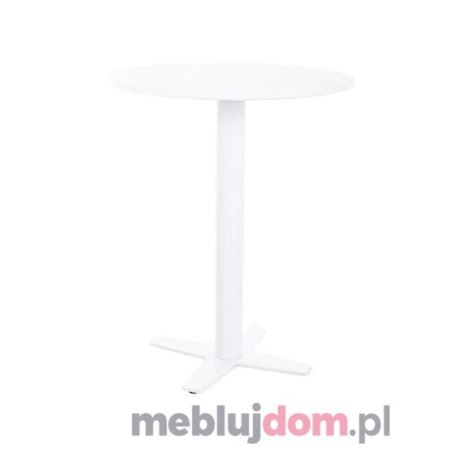 Okrągły biały stół BT-002 Signal na metalowej podstawie