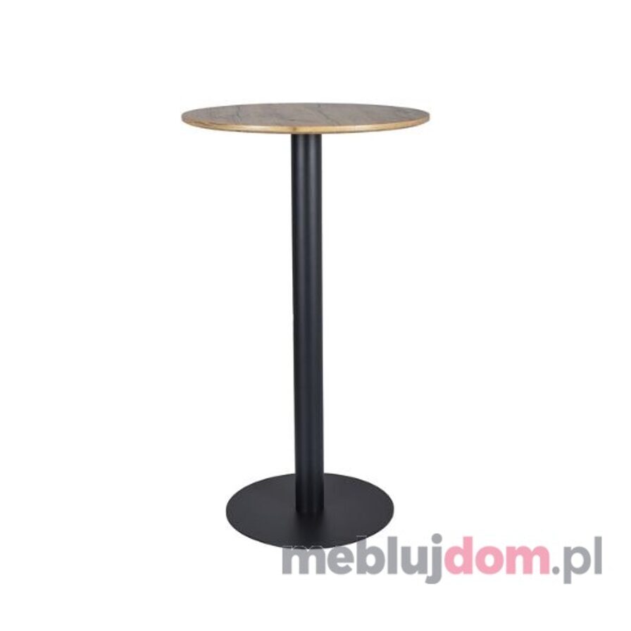 Okrągły stół BT-005 Signal w odcieniu dębu artisan na czarnej metalowej podstawie