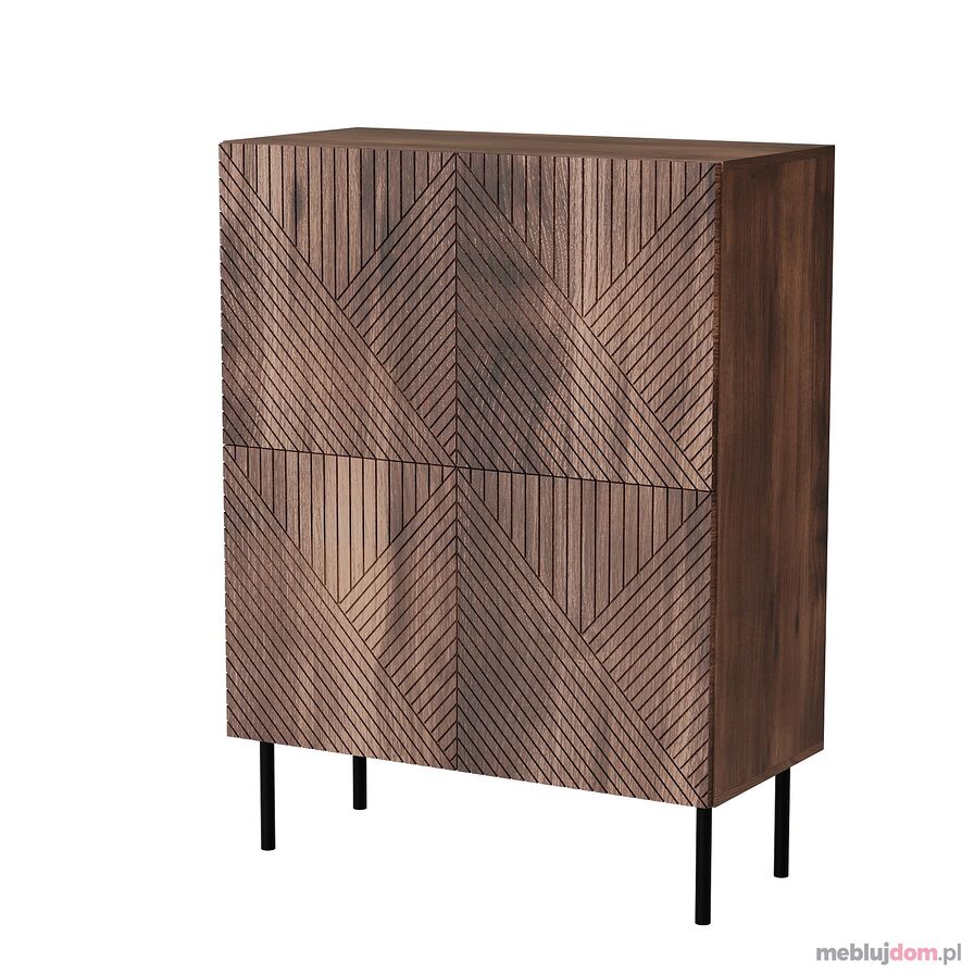 Komoda ART DECO 4D Orzech warmia + czarny