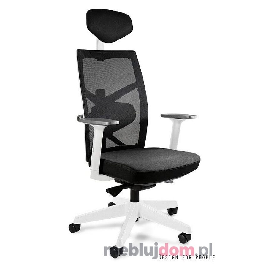 Fotel ergonomiczny TUNE Unique Biały Stelaż