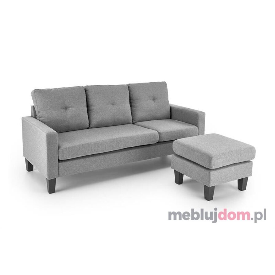 Beżowa sofa z podnóżkiem GERSON Halmar na czarnych nóżkach