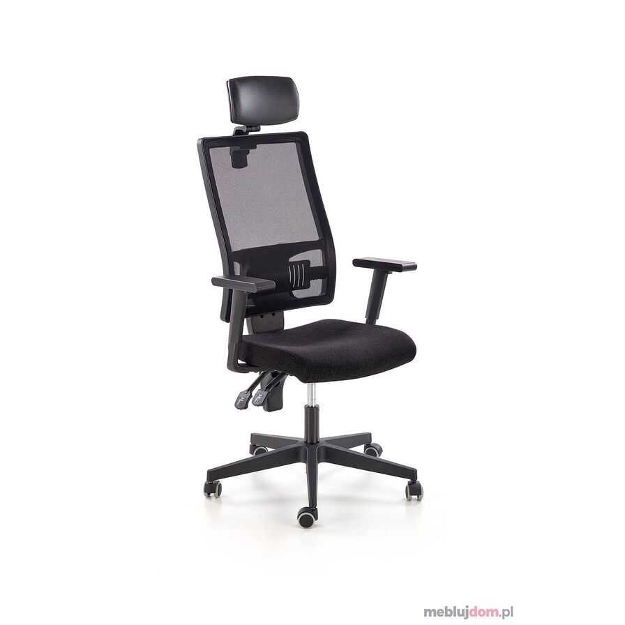 Fotel pracowniczy VISTA Halmar czarna siatka / czarna tkanina
