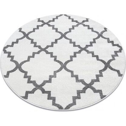 Dywan SKETCH koło - F343 krem/szara koniczyna marokańska trellis