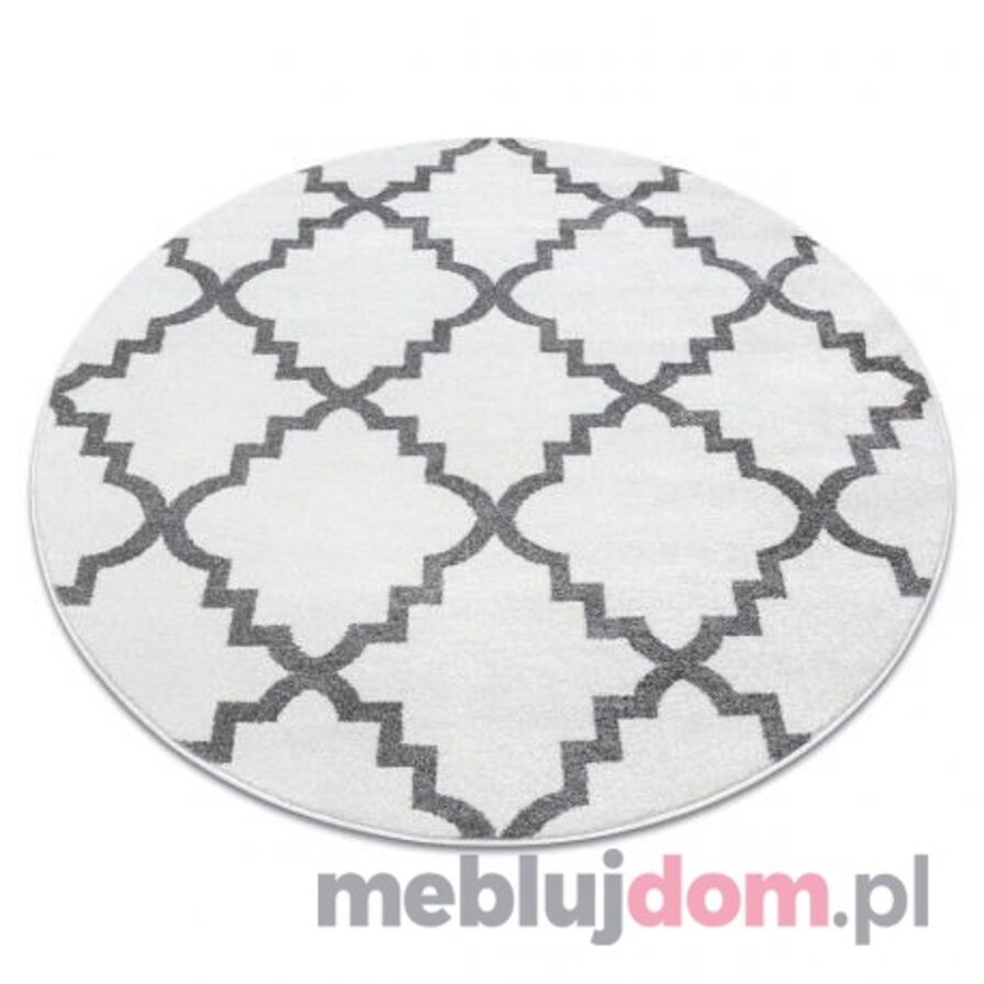 Dywan SKETCH koło - F343 krem/szara koniczyna marokańska trellis