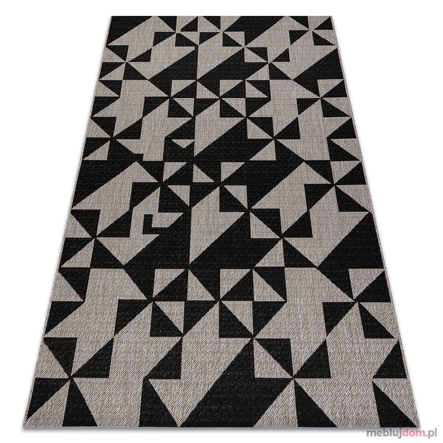 DYWAN SZNURKOWY SIZAL FLOORLUX 20489 silver / black TRÓJKĄTY
