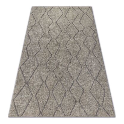 Dywan SOFT 8050 ZYGZAK BOHO krem / jasny brąz