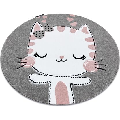 Dywan PETIT KITTY KOTEK koło szary