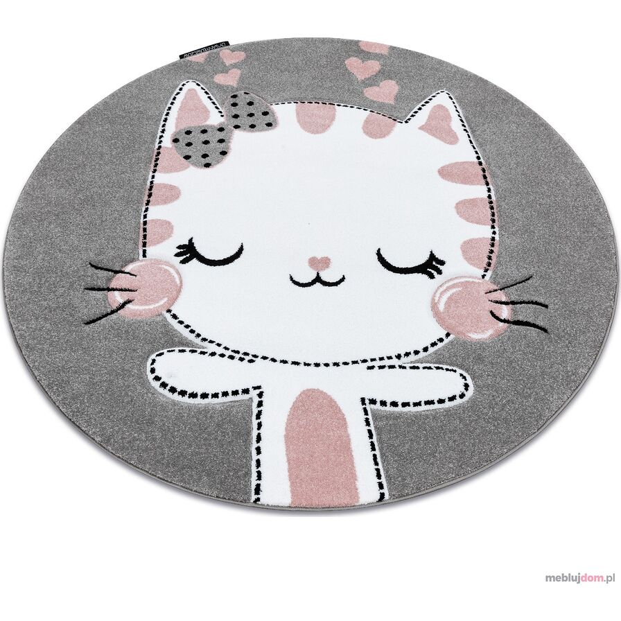 Dywan PETIT KITTY KOTEK koło szary