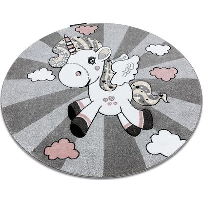 Dywan PETIT UNICORN JEDNOROŻEC koło szary
