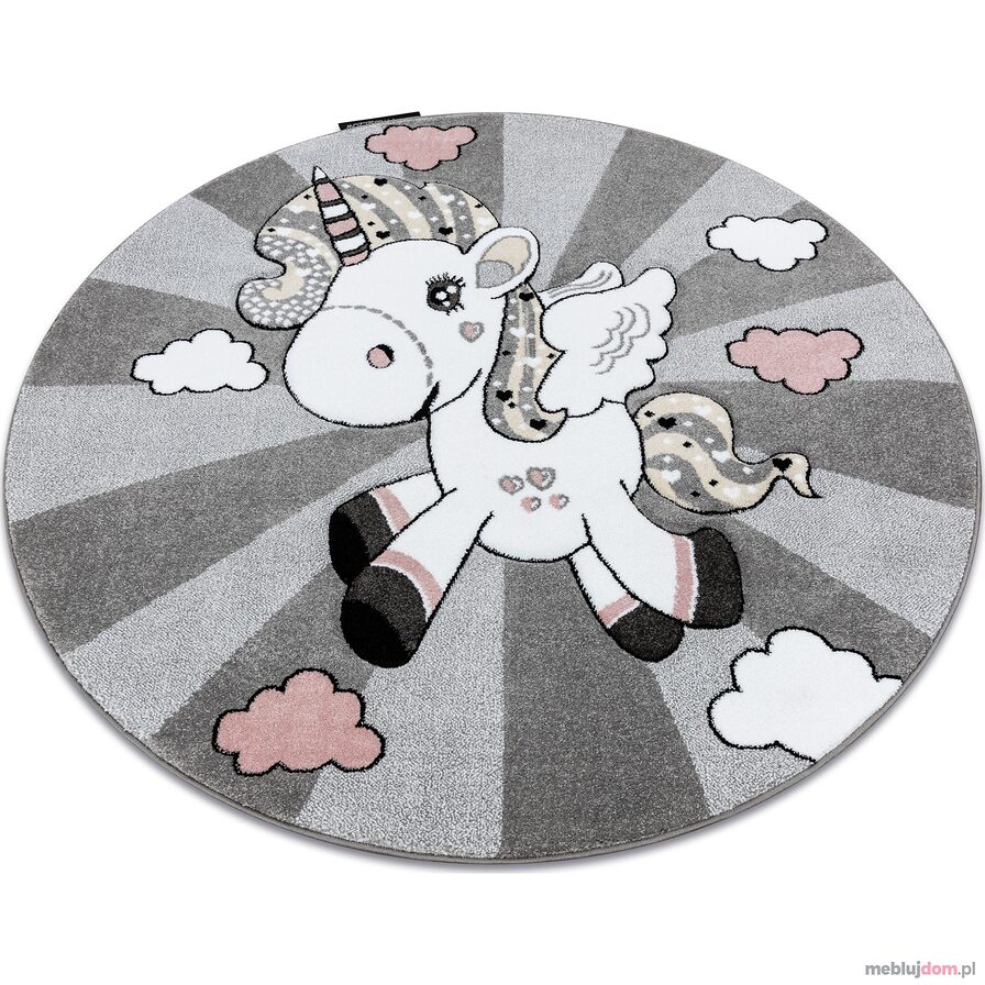Dywan PETIT UNICORN JEDNOROŻEC koło szary