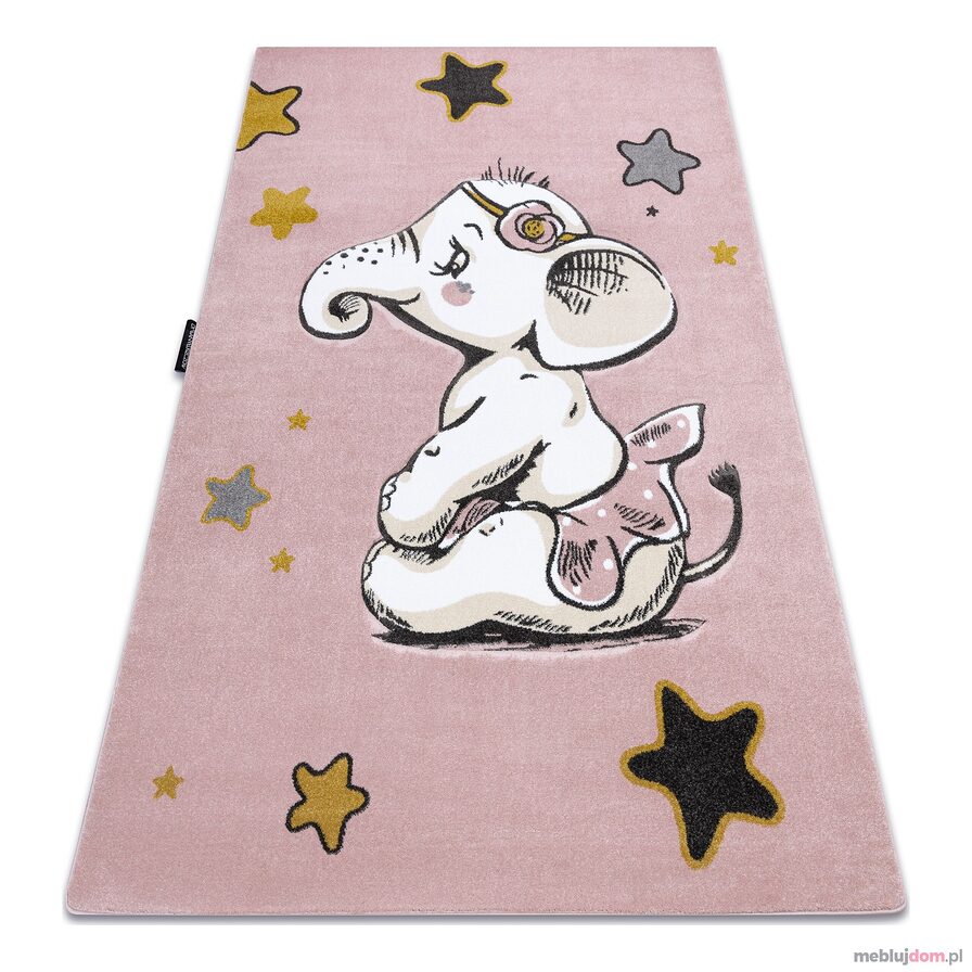 Dywan PETIT ELEPHANT SŁONIK GWIAZDKI różowy