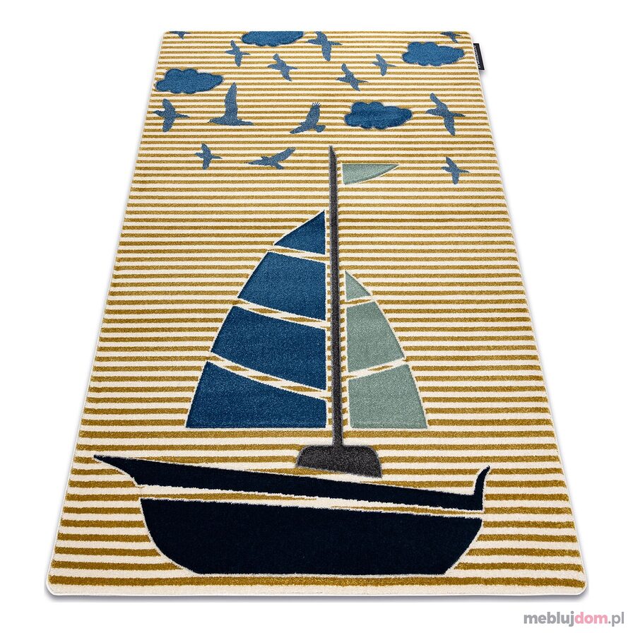 Dywan PETIT SAIL łódka, żaglówka złoty