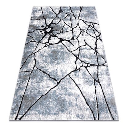 Dywan nowoczesny COZY 8873 Cracks Popękany beton - Strukturalny, dwa poziomy runa jasny szary / niebieski