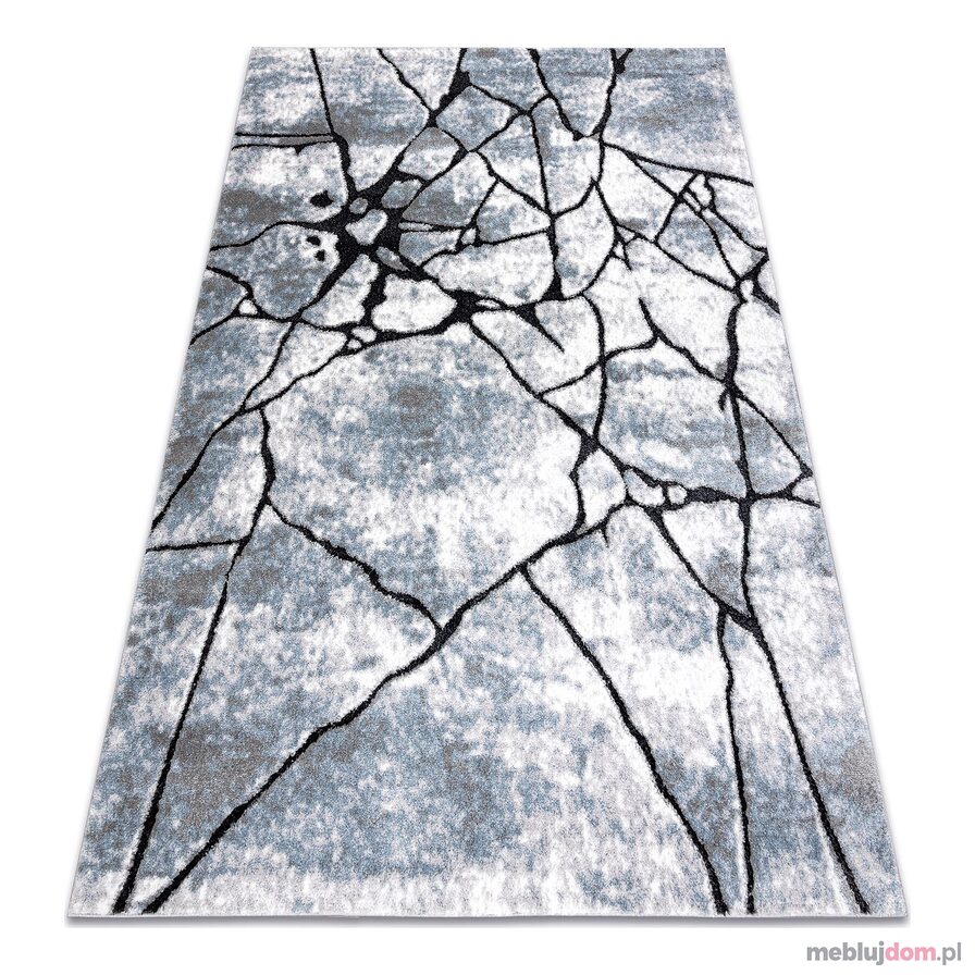 Dywan nowoczesny COZY 8873 Cracks Popękany beton - Strukturalny, dwa poziomy runa jasny szary / niebieski