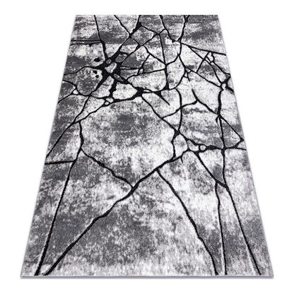 Dywan nowoczesny COZY 8873 Cracks Popękany beton - Strukturalny, dwa poziomy runa ciemny szary