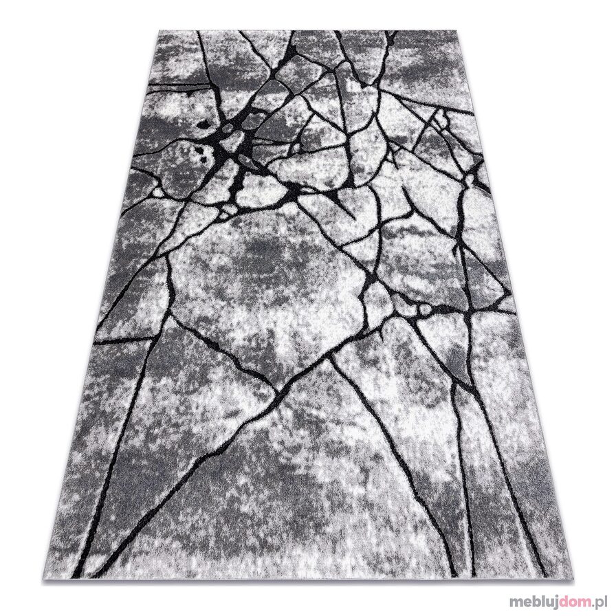 Dywan nowoczesny COZY 8873 Cracks Popękany beton - Strukturalny, dwa poziomy runa ciemny szary
