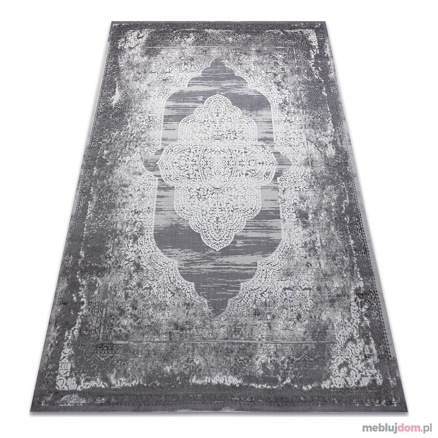Dywan NOBLE nowoczesny 9479 65 Ornament vintage przecierany - Strukturalny, dwa poziomy runa krem / szary