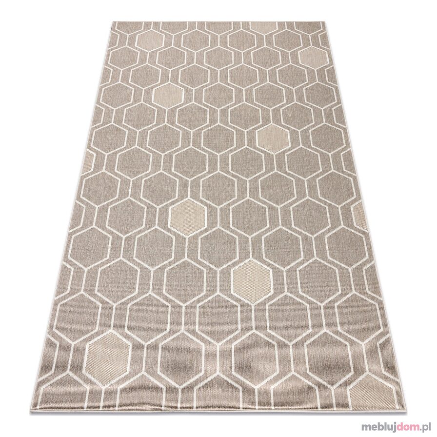 Dywan SPRING 20404558 Hexagon sznurkowy, pętelkowy - beż