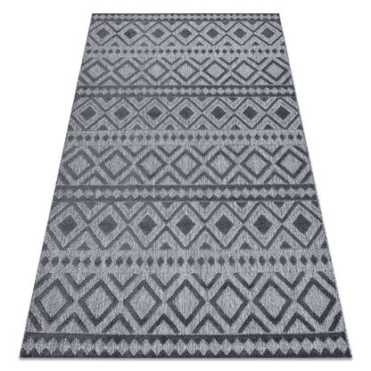 Dywan Strukturalny SOLE D3852 Boho, romby - płasko tkany szary