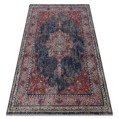 Dywan nowoczesny MUNDO E0551 ornament, ramka vintage outdoor czerwony / czarny
