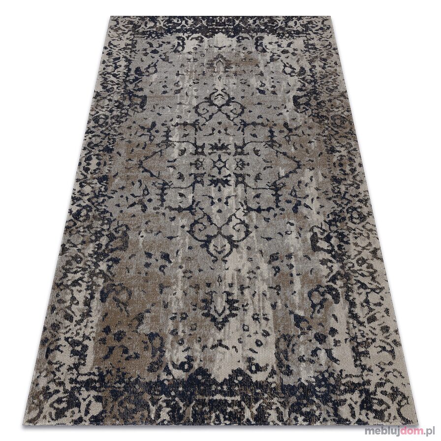 Dywan nowoczesny MUNDO E0681 ornament, ramka vintage outdoor beż / czarny