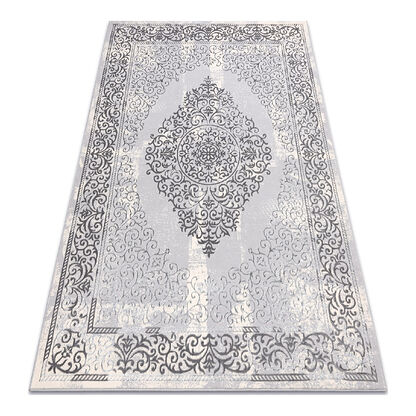 Dywan CORE W7161 Rozeta Vintage - Strukturalny, dwa poziomy runa, szary