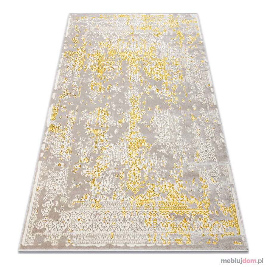 Dywan CORE 3807 Ornament Vintage - Strukturalny, dwa poziomy runa, beż / złoty