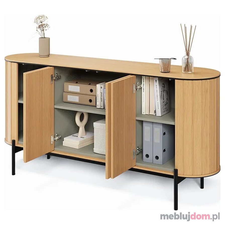 Czterodrzwiowa komoda ROTTO RT-03 z zaokrąglonymi kantami - MeblujDom.pl