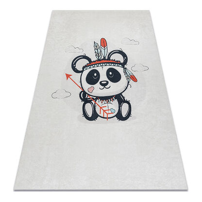 Dywan do prania BAMBINO 1129 Panda dla dzieci, antypoślizgowy - krem