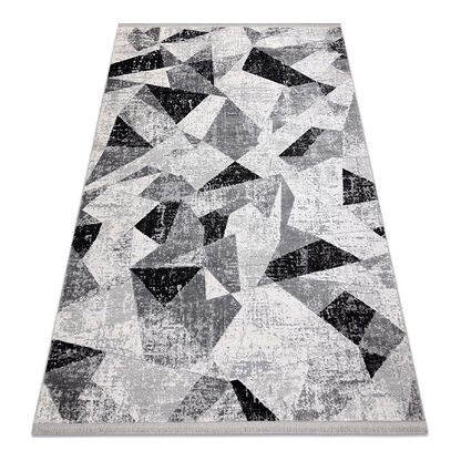 Dywan TULS nowoczesny, strukturalny, frędzle 51211 Geometryczny antracyt