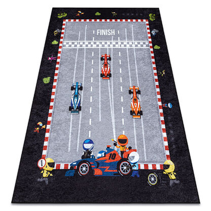 Dywan do prania JUNIOR 52108.801 Wyścigówka, formuła 1 dla dzieci, antypoślizgowy - szary