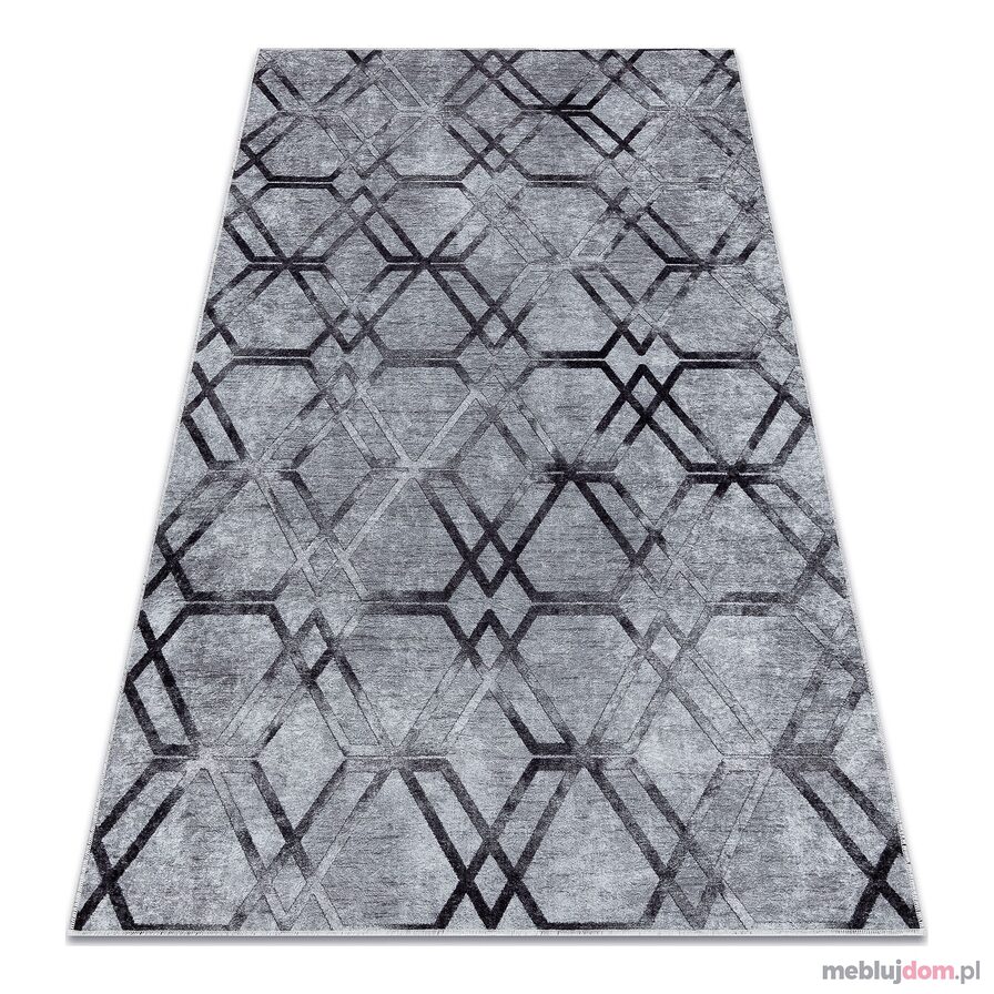 Dywan do prania MIRO 51805.803 Geometryczny, kratka antypoślizgowy - szary