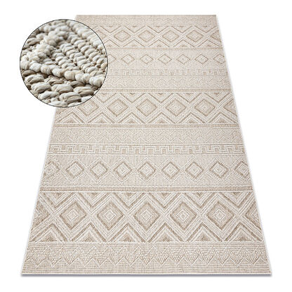 Dywan JERSEY 19234 beż - Romby, pętelkowy, strukturalny BOHO