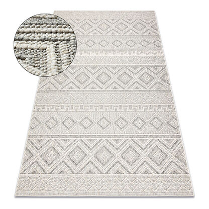 Dywan JERSEY 19234 szary - Romby, pętelkowy, strukturalny BOHO
