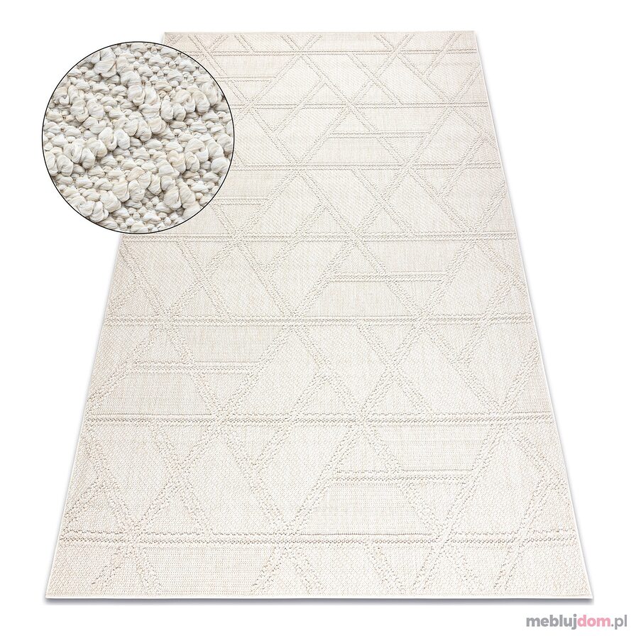 Dywan JERSEY 19241 krem - Romby, geometryczny pętelkowy, strukturalny BOHO