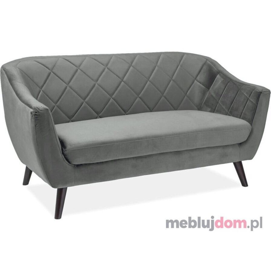 Szara sofa MOLLY Velvet Signal na drewnianych nogach