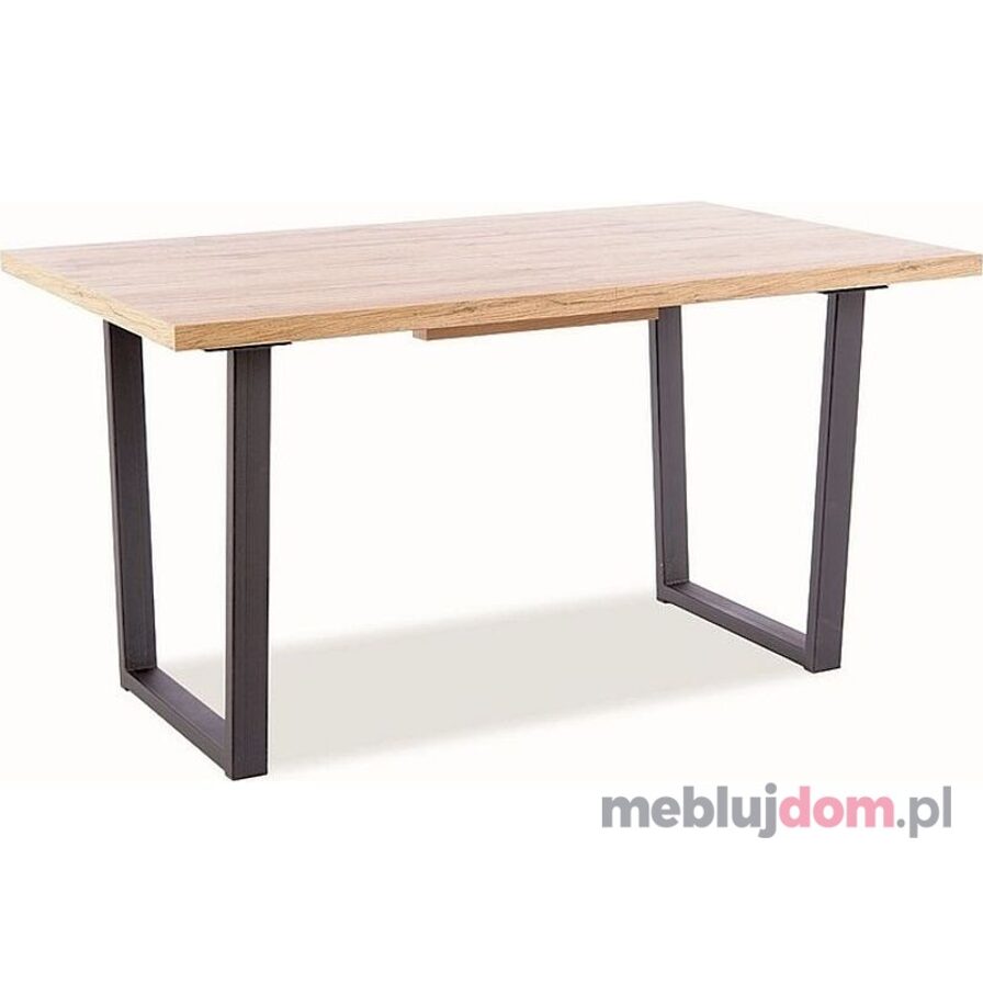Rozkładany stół VITO Signal 140-180 w odcieniu dębu artisan na metalowych czarnych płozach
