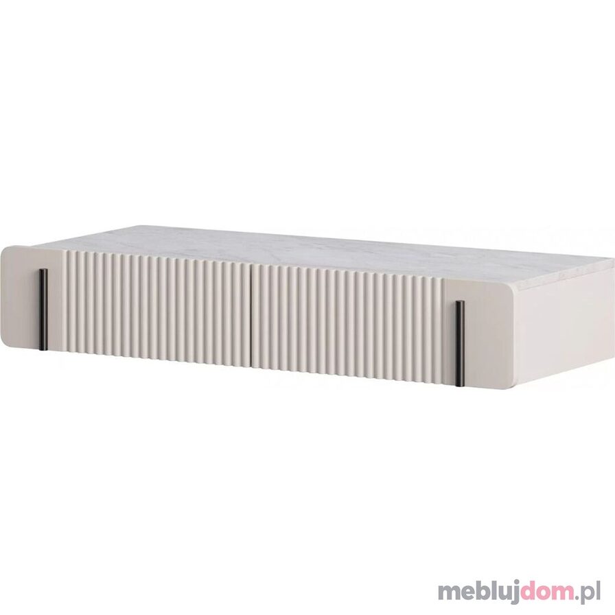 Wisząca toaletka MALMI 100 w odcieniu kaszmir i crema bianca z szufladami z czarnymi detalami