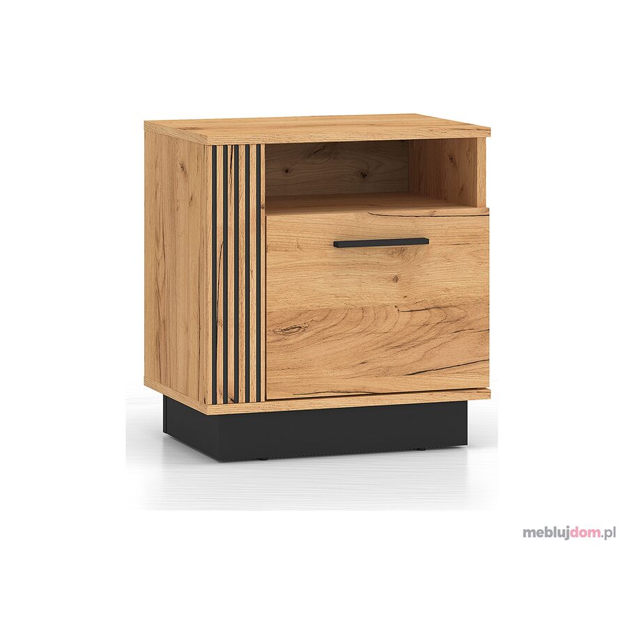 Szafka nocna URSO 09 z wnęką dąb craft złoty czarne frezy