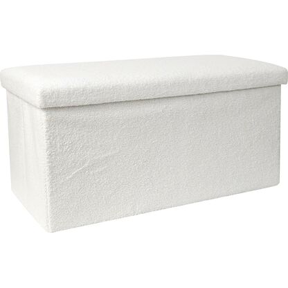 Biała rozkładana pufa VELSE Boucle - prostokąt