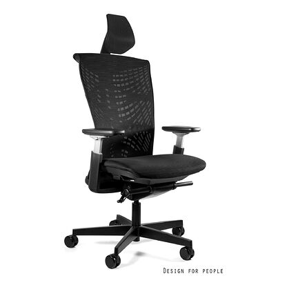 Fotel ergonomiczny REYA Siatka Unique czarny stelaż + czarna siatka