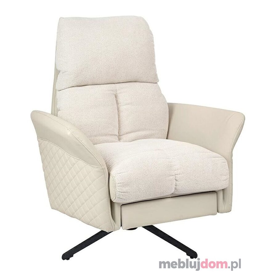 Fotel obrotowy RELAX z podnóżkiem na czarnej metalowej podstawie