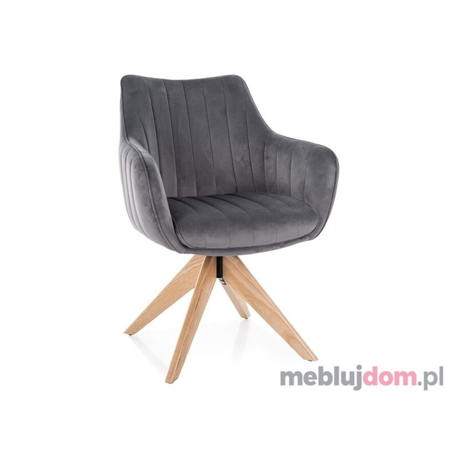 Krzesło półobrotowe AZALIA D VELVET Signal szary
