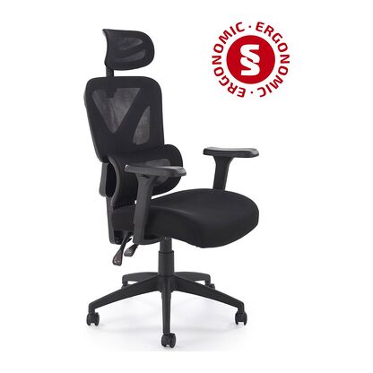 Fotel obrotowy ergonomiczny Astral z regulowanymi podłokietnikami, zagłówkiem i punktem podparcia pleców