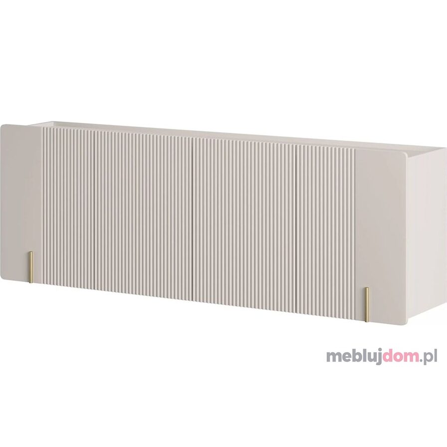 Komoda wisząca MALMI GOLD 2 200 w odiceniu kaszmiru zdobiona ryflowaniem i złotymi detalami